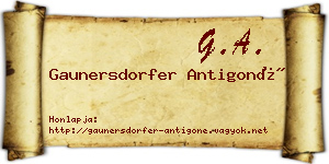 Gaunersdorfer Antigoné névjegykártya